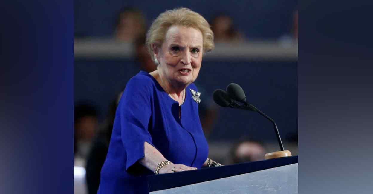 Madeleine Albright Former Secretary of State Madeleine Albright speaks at the Democratic National Convention in Philadelphia, Pennsylvania, US in July, 2016. Photo: Reuters