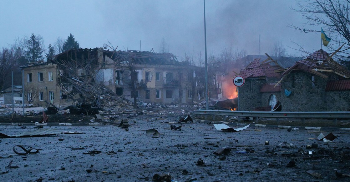 A view shows damaged buildings following recent shelling, as Russia's invasion of Ukraine continues, in the settlement of Borodyanka in the Kyiv region, Ukraine March 2, 2022. Photo: Maksim Levin/Reuters