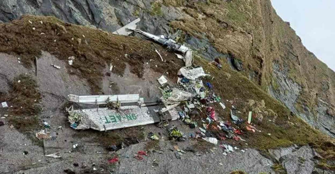 Tara Airlines plane crash site. Photo courtesy:  Twitter/ANI via Nepal Army