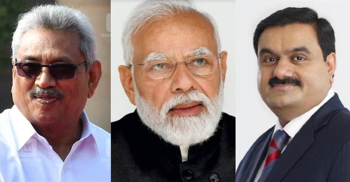 sri-lanka-electricity Sri Lankan President Gotabaya Rajapaksa, Indian Prime Minister Narendra Modi, Adani Group's Gautam Adani