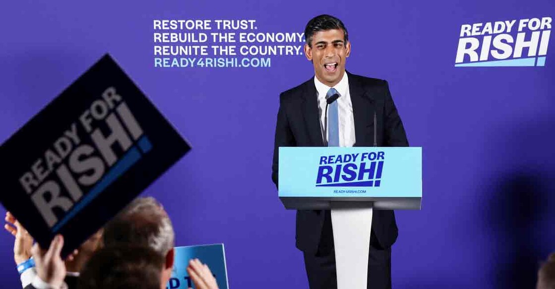 Former Chancellor of the Exchequer Rishi Sunak speaks to the media at an event to launch his campaign to be the next Conservative leader and Prime Minister, in London, Britain, July 12, 2022. REUTERS/Henry Nicholls