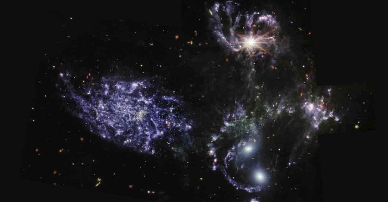 NASA's James Webb Space Telescope Stephan’s Quintet, a collection of five galaxies, as seen by MIRI from NASA's James Webb Space Telescope. Photo: NASA, ESA, CSA, STScI, Webb ERO Production Team/Handout via REUTERS
