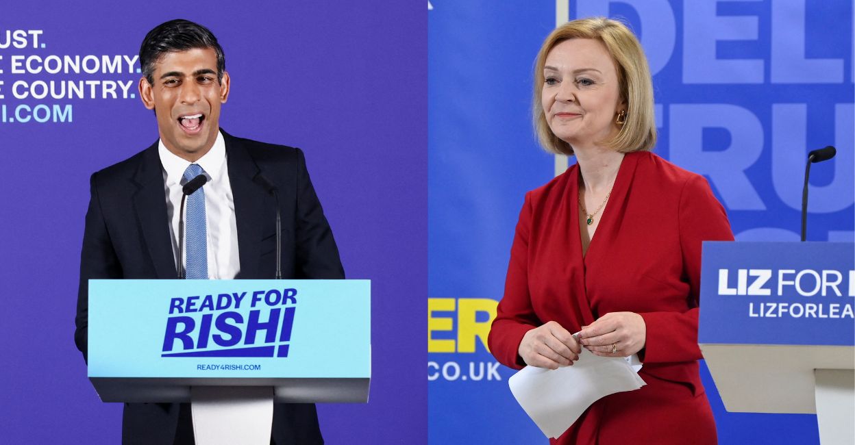 Rishi Sunak, Liz Truss. PHOTOS: Reuters