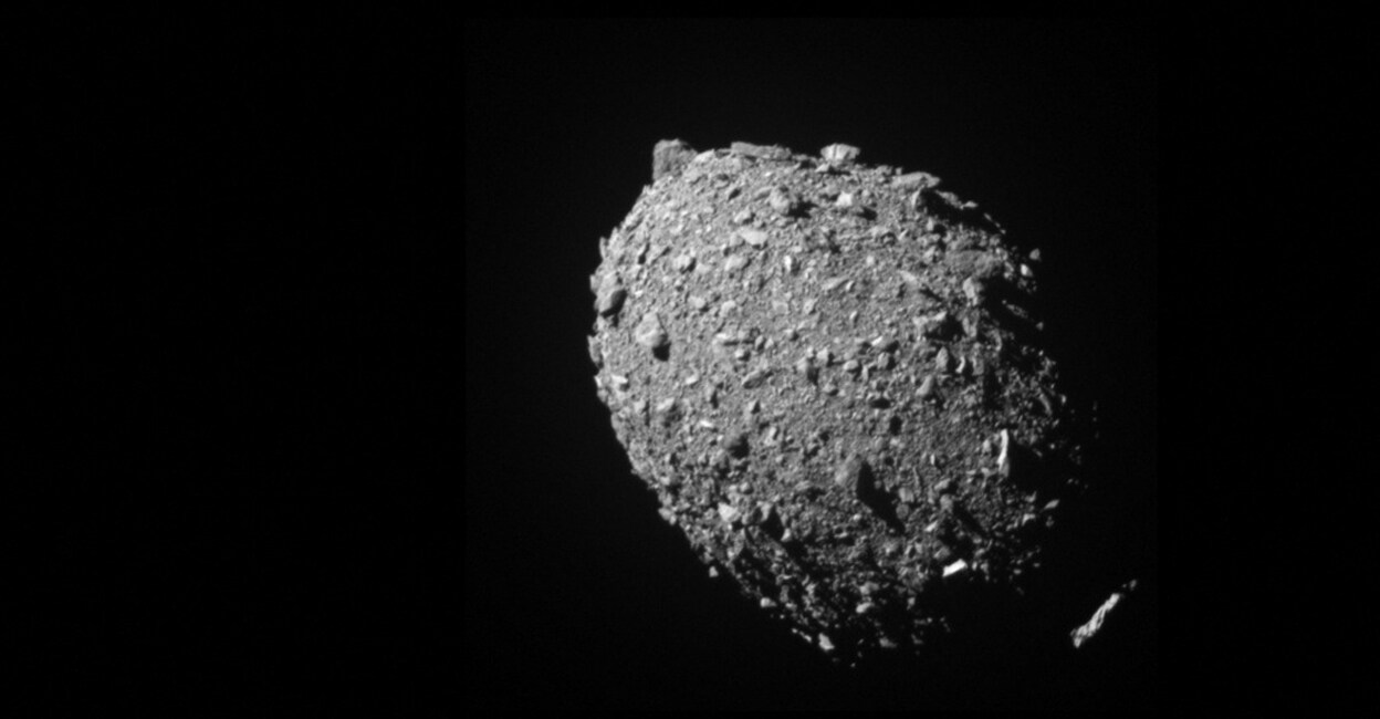 NASA Asteroid moonlet Dimorphos as seen by the DART spacecraft 11 seconds before impact in this image taken by DART’s on board DRACO imager from a distance of 68 kilometers, and released September 26, 2022. Photo: NASA/Johns Hopkins APL/Handout via REUTERS