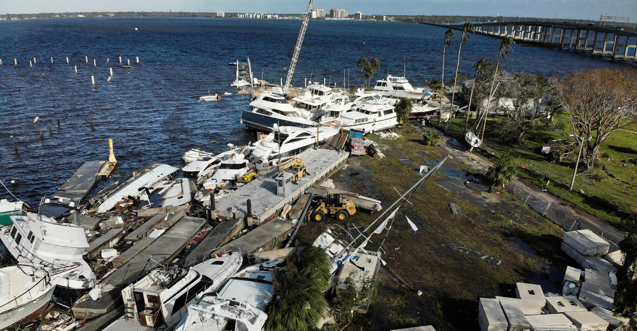 STORM-IAN-FLORIDA Damages are seen downtown after Hurricane Ian caused widespread destruction in Fort Myers, Florida. Photo: Reuters/ Marco Bello
