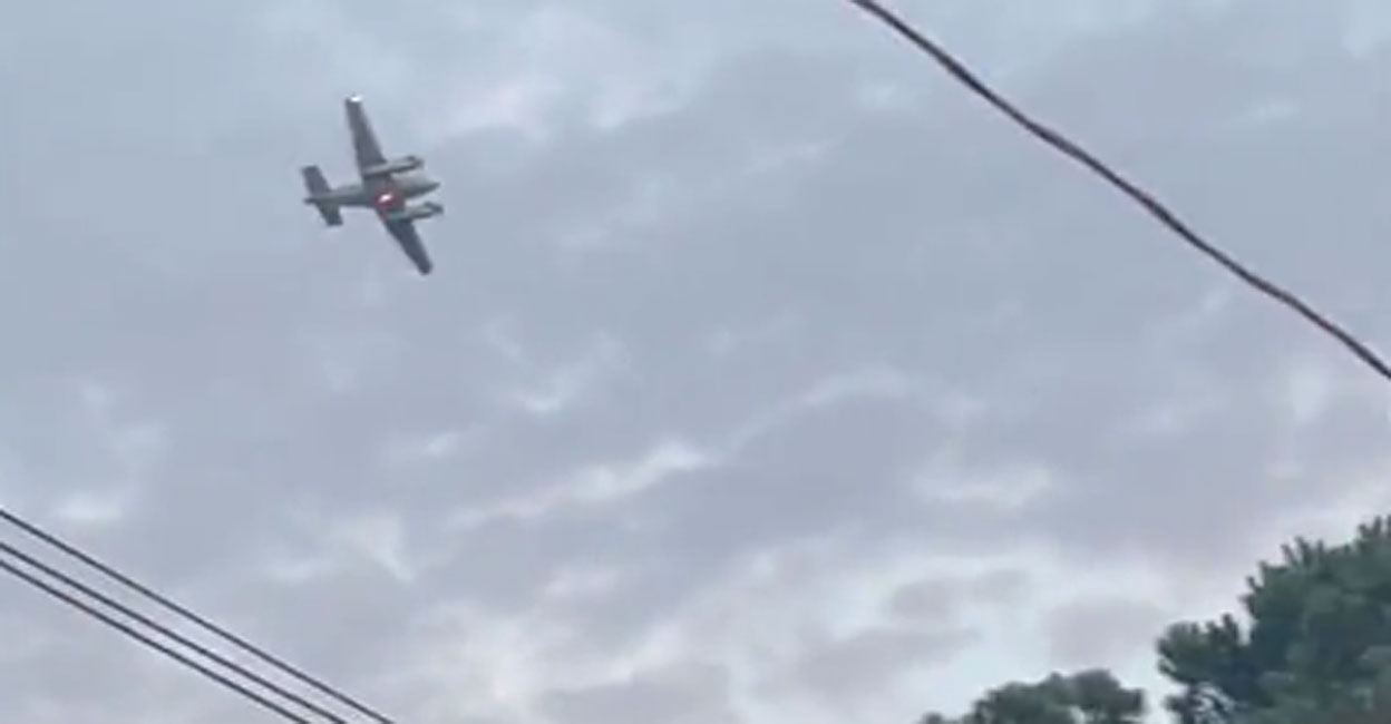A screenshot of the rogue plane circling over Tupelo. 