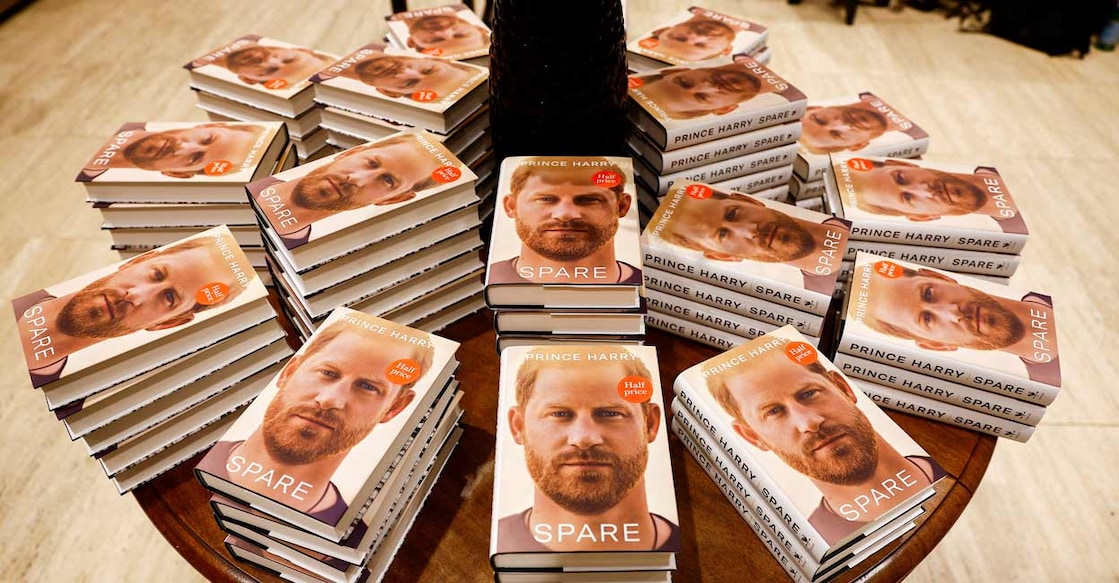 Copies of Britain's Prince Harry's autobiography 'Spare' are displayed at Waterstones bookstore, in London, Britain January 10, 2023. REUTERS/Peter Nicholls