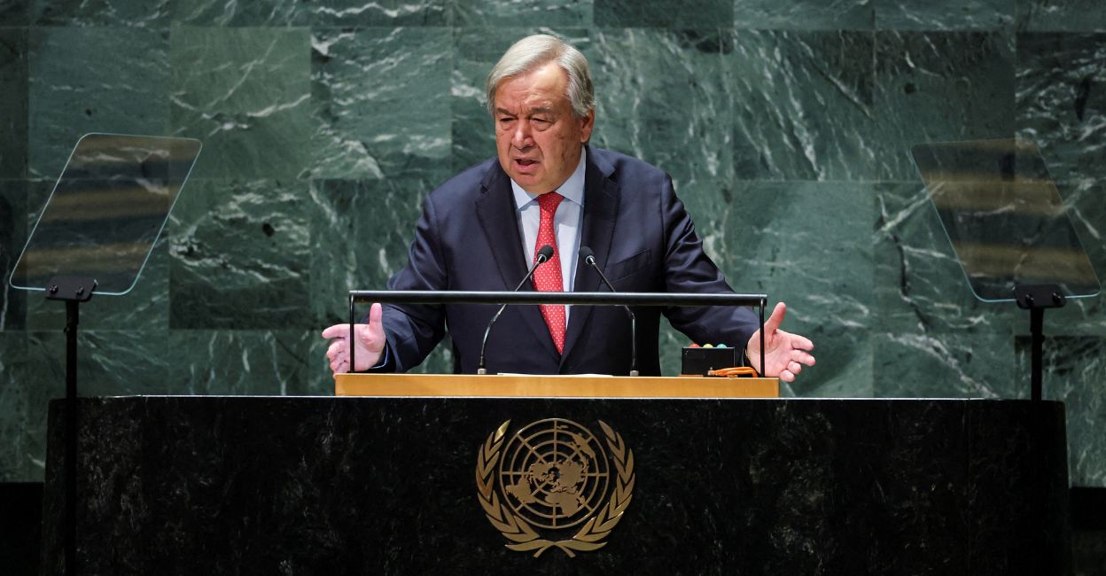 Untitled design - 1 United Nations Secretary-General Antonio Guterres addresses the 78th Session of the U.N. General Assembly in New York City on September 19, 2023. File photo: Reuters/Mike Segar