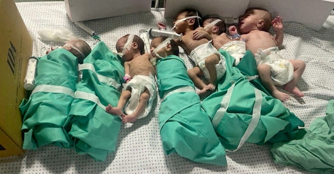 Newborns are placed in bed after being taken off incubators in Gaza's Al Shifa hospital after a power outage, amid the ongoing conflict between Israel and the Palestinian Islamist group Hamas, in Gaza City, Gaza November 12, 2023. Photo: Reuters