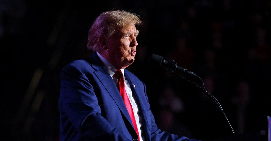 Republican presidential candidate and former US President Donald Trump speaks at a rally in Durham, New Hampshire, US. Photo: REUTERS/Brian Snyder