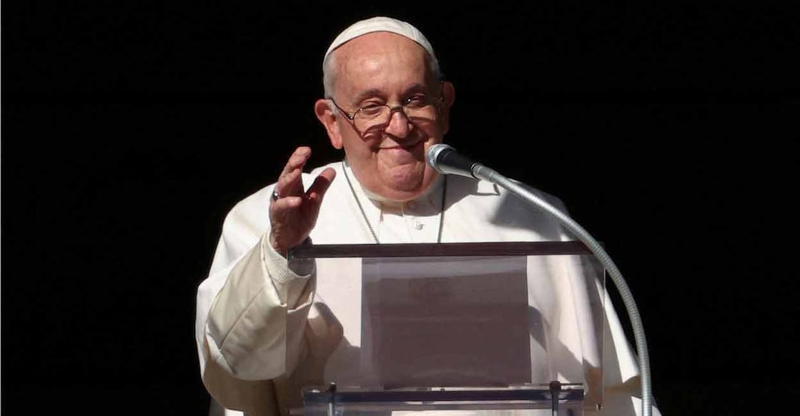 Pope Francis leads the Angelus prayer from his window, at the Vatican, December 17, 2023. File Photo: REUTERS/Guglielmo Mangiapane