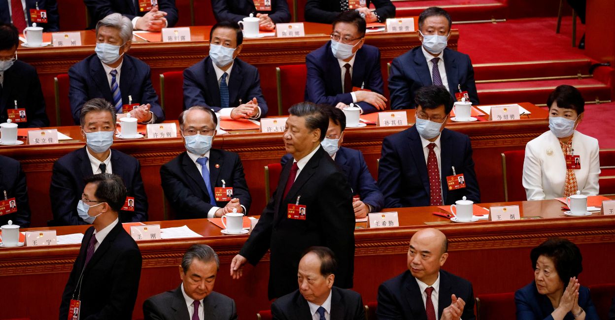 xi-jinping-1 Chinese President Xi Jinping (C) returns to his seat after casting his vote during the Third Plenary Session of the National People's Congress at the Great Hall of the People, in Beijing, China, 10 March 2023. Photo: Reuters