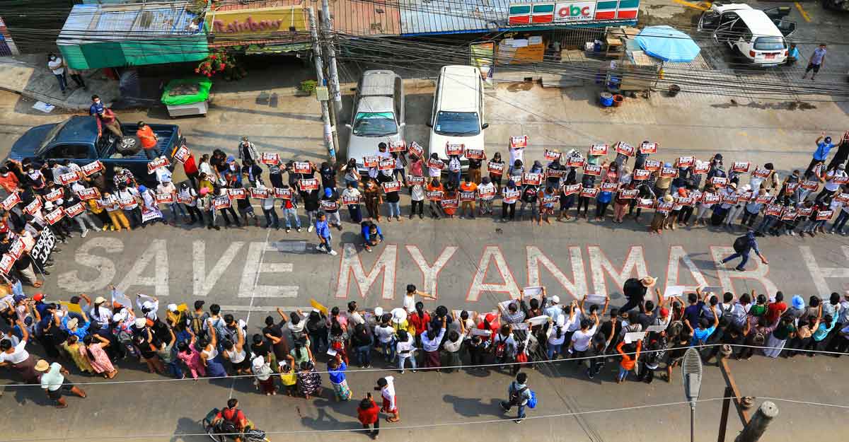 Protest against the military coup in Myanmar. File Photo: Handout/Facebook/AFP