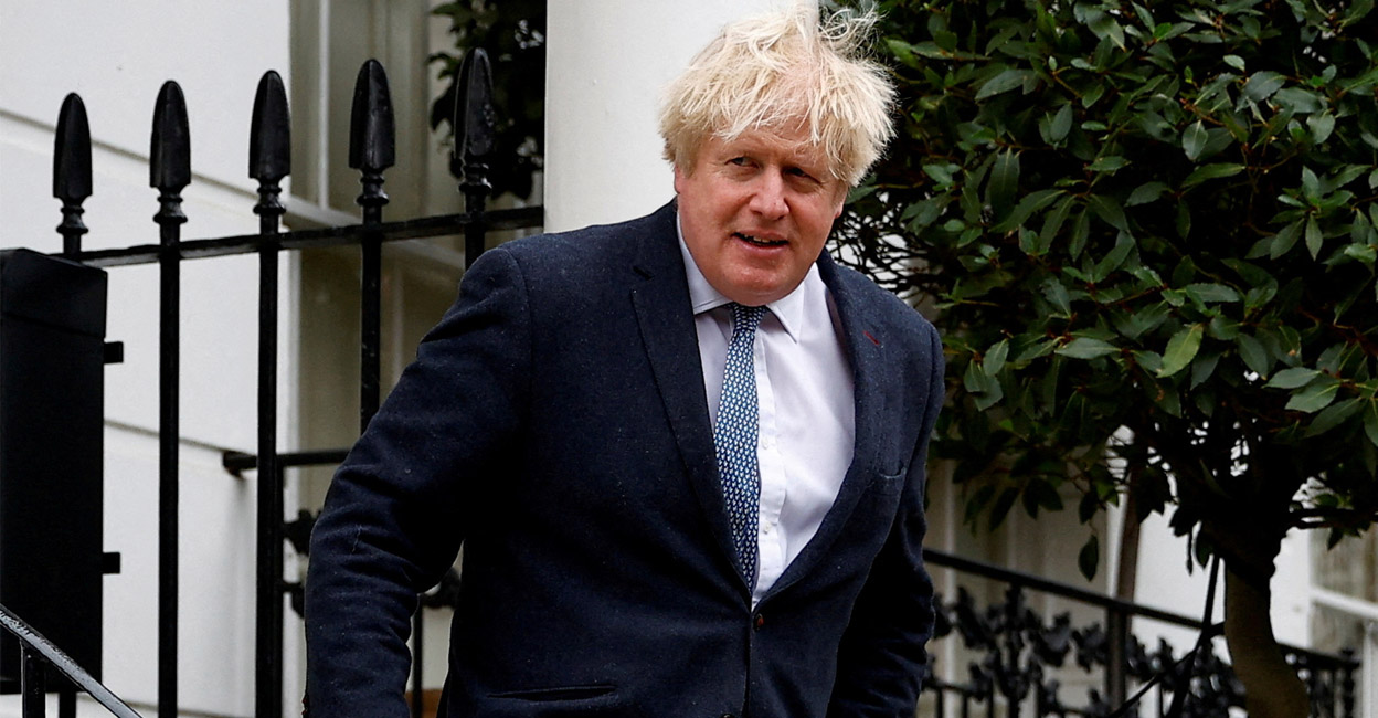 Former British Prime Minister Boris Johnson leaves his home in London on March 21, 2023. Photo: REUTERS/Peter Nicholls