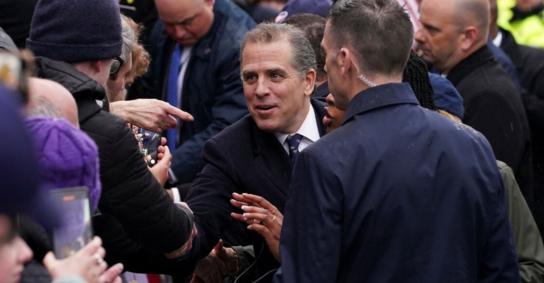 Hunter Biden greets people on a street as US President Joe Biden visits Dundalk, Ireland, April 12, 2023. Photo: Kevin Lamarque/Reuters