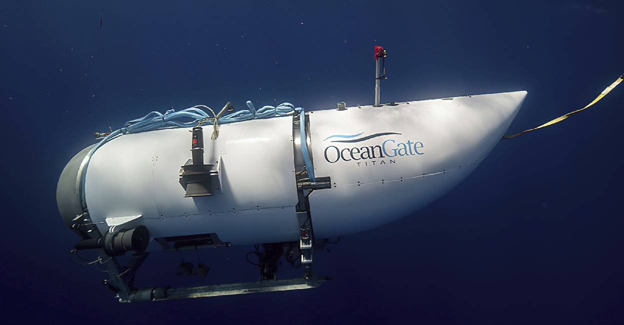 Submarine In a race against the clock on the high seas, an expanding international armada of ships and airplanes searched Tuesday, June 20, 2023, for the submersible that vanished in the North Atlantic while taking five people down to the wreck of the Titanic. Photo: AP
