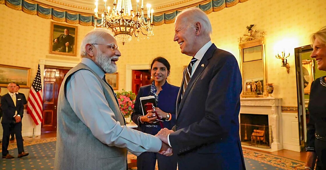Prime Minister Narendra Modi with US President Joe Biden. Photo: PTI
