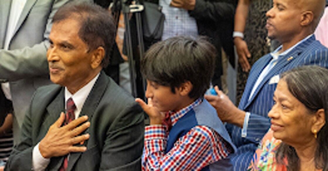 Ken Mathew with his family. Photo: IANS