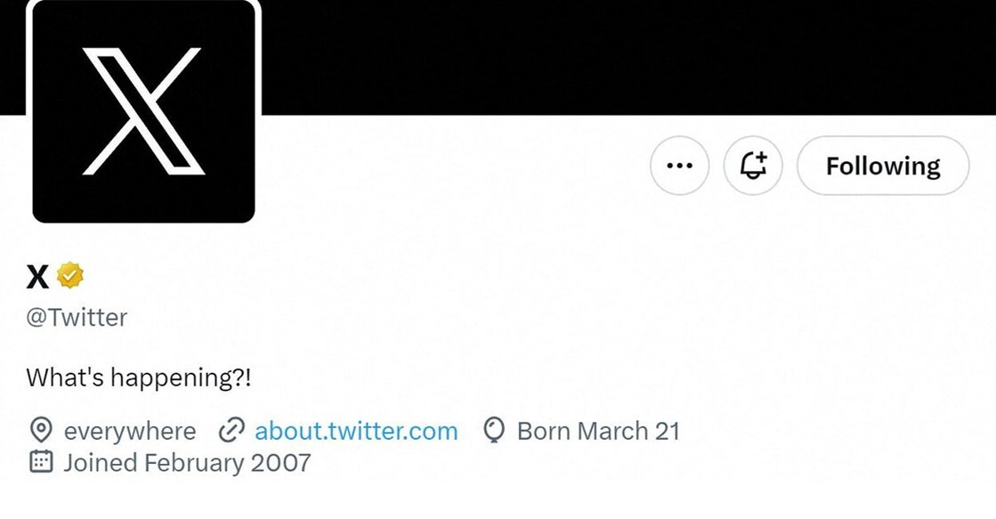 Twitter's official page after rebranding. Photo: Reuters