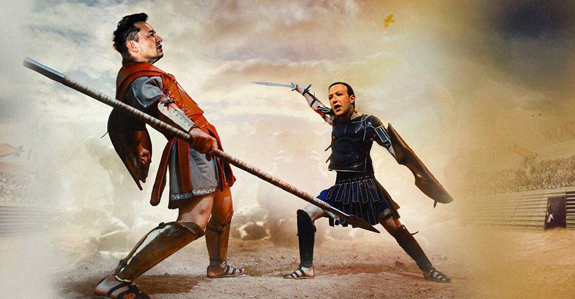 musk-zuckerburg-gladiator The social media and tech moguls have been egging each other into a mixed martial arts cage match in Las Vegas since June. Photo:Photo : Shutterstock | Credit: cristiano barni | Frederic Legrand - COMEO | Fotokvadrat | Manoramaonline Creative