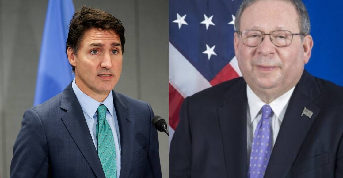 Canada PM Justin Trudeau and US ambassador to Canada David Cohen. Photo: Reuters, IANS