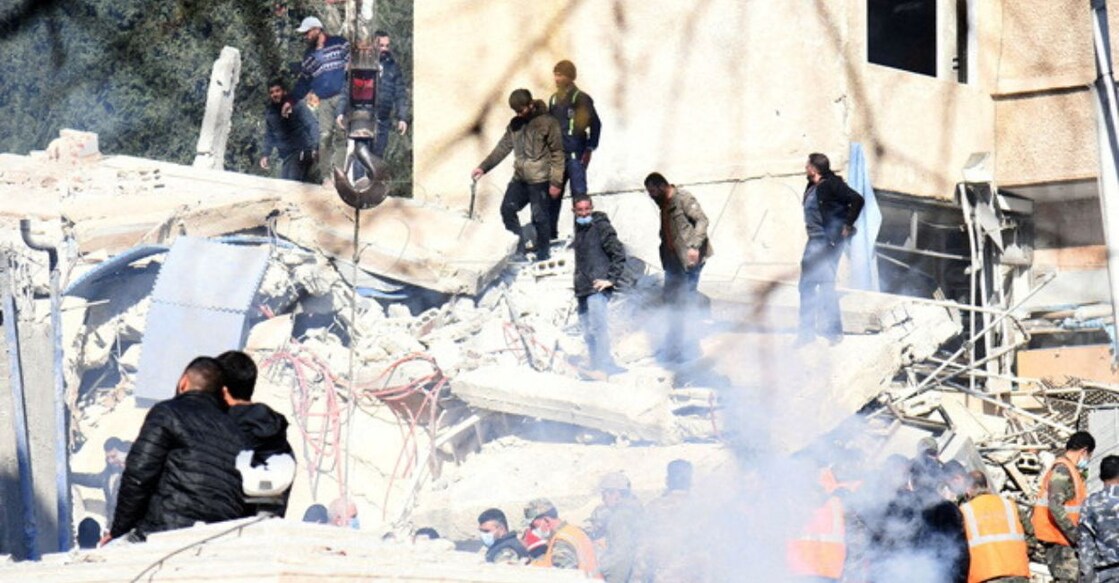 israel-strike-damascus People inspect the damage at the site of an Israeli strike, according to sources, in the Mazzeh neighbourhood of Damascus, Syria January 20, 2024. Photo: SANA/Handout via Reuters