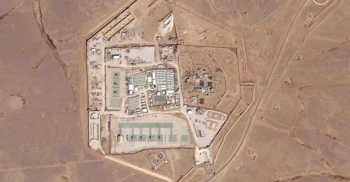 Satellite view of the U.S. military outpost known as Tower 22, in Rukban, Rwaished District, Jordan October 12, 2023 in this handout image. Photo: Planet Labs PBC/Handout via REUTERS