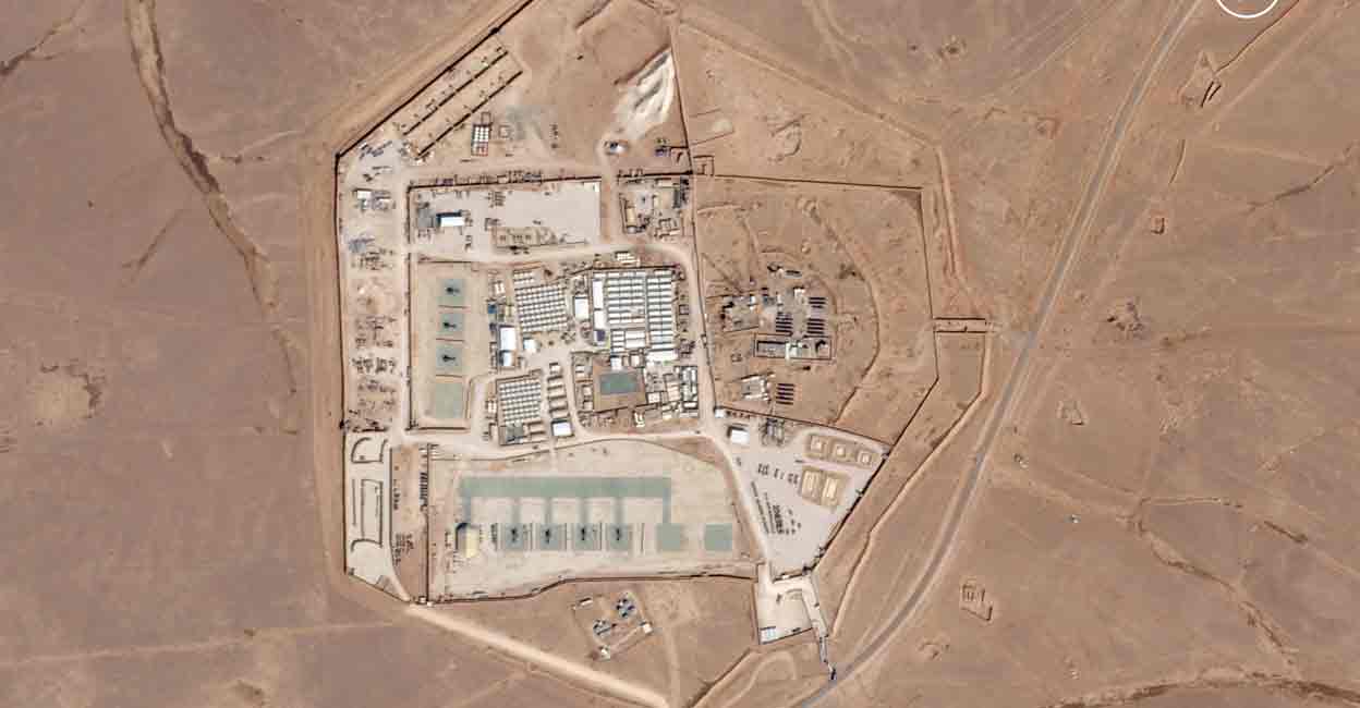 Satellite view of the U.S. military outpost known as Tower 22, in Rukban, Rwaished District, Jordan October 12, 2023 in this handout image. Photo: Planet Labs PBC/Handout via REUTERS