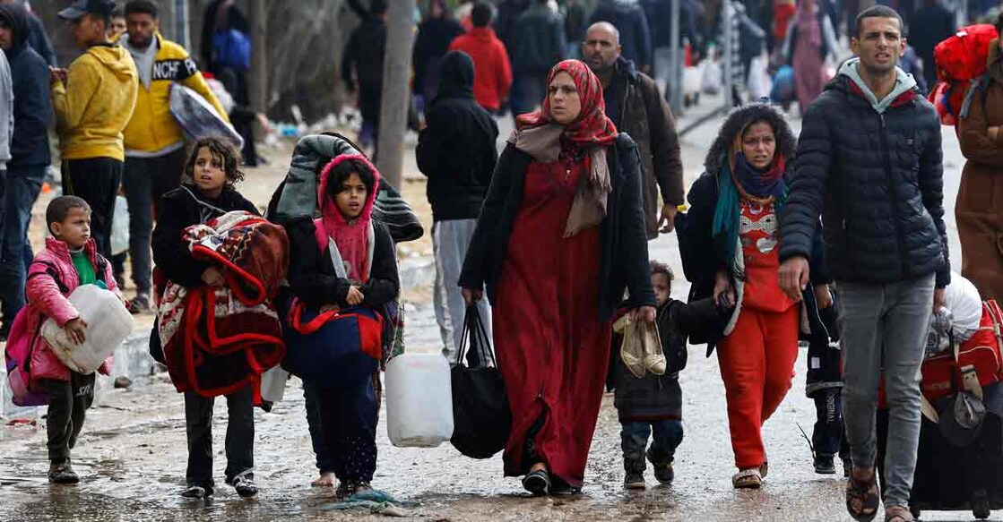 Palestinians fleeing Khan Younis, due to the Israeli ground operation, move towards Rafah, amid the ongoing conflict between Israel and the Palestinian Islamist group Hamas, in the southern Gaza Strip, January 29, 2024. Photo: REUTERS/Mohammed Salem