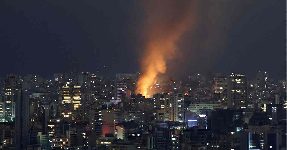 Smoke and fire rise over Beirut, after Israeli air strikes, amid ongoing hostilities between Hezbollah and Israeli forces, as seen from Sin El Fil, Lebanon, October 10, 2024. Photo: REUTERS/Amr Abdallah Dalsh