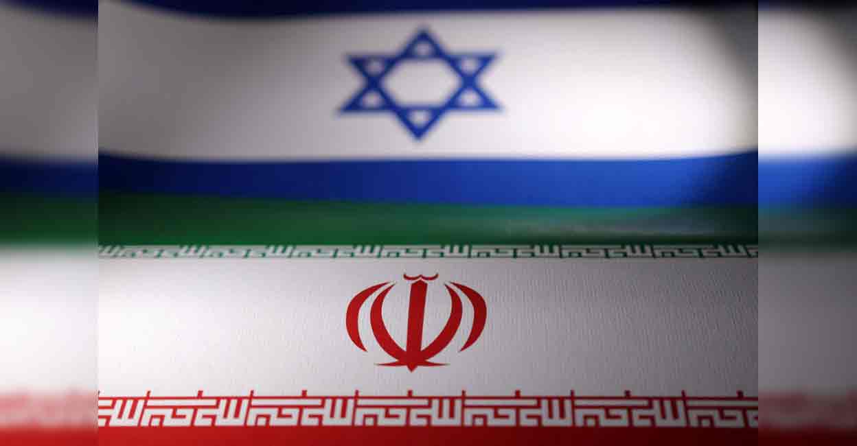 Israeli and Iranian flags are seen in this illustration taken, April 24, 2024. Illustration: Dado Ruvic/REUTERS