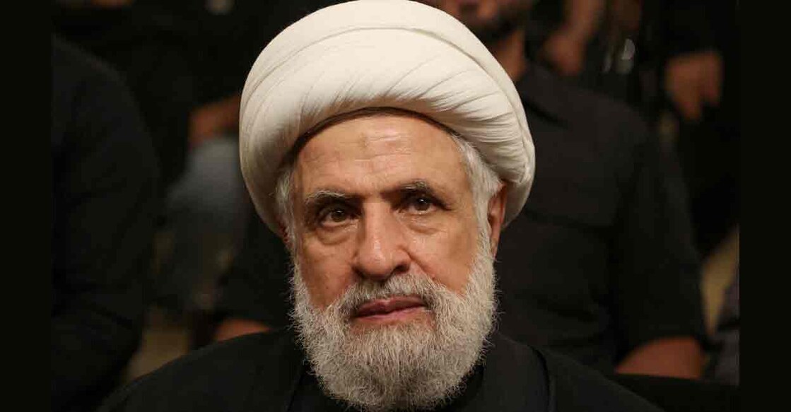 Lebanon's Hezbollah deputy leader Sheikh Naim Qassem attends a memorial service for Mohammed Nasser, Hezbollah's senior commander who was killed on June 3 in an Israeli strike in south Lebanon, in Beirut's southern suburbs, Lebanon, July 10, 2024. File Photo: REUTERS/Mohamed Azakir