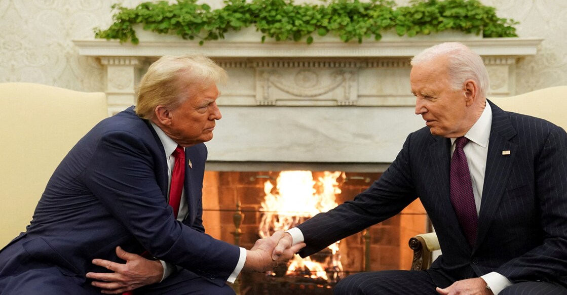 US President Joe Biden meets with President-elect Donald Trump in the Oval Office at the White House in Washington. Photo: REUTERS/Kevin Lamarque