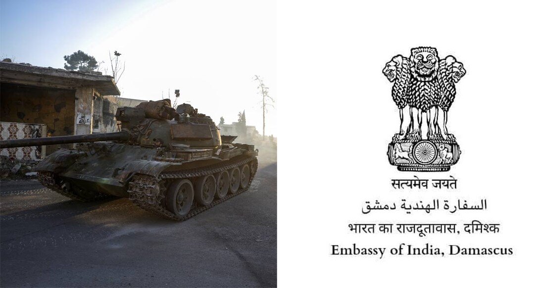 Syrian opposition fighters drive a motorcycle and an armoured vehicle seized from the Syrian army in the town of Maarat al-Numan, south of Idlib, Syria, Tuesday, Dec 3, 2024. Photo: AP via PTI.