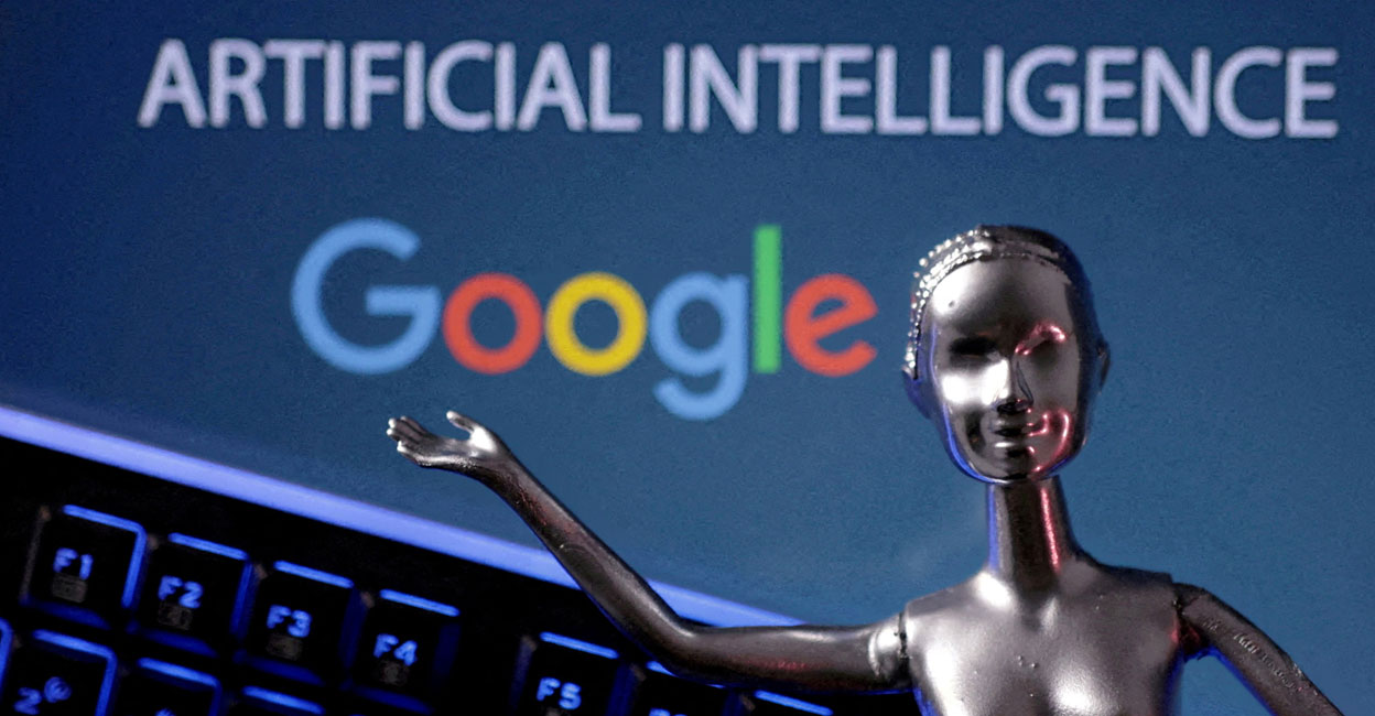 GOOGLE-AI Google logo and AI Artificial Intelligence words are seen in this illustration taken May 4, 2023. File photo: Reuters/Dado Ruvic