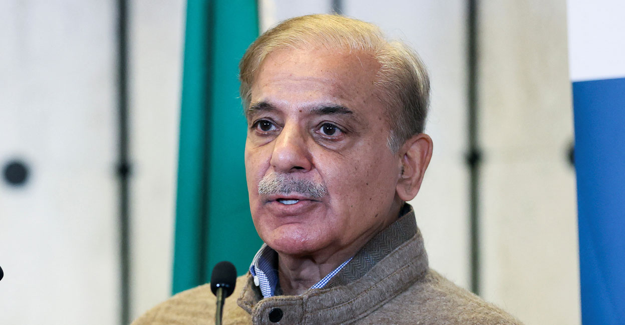 shehbaz-sharif-ls Pakistan's Prime Minister Shehbaz Sharif speaks at a news conference, during a summit on climate resilience in Pakistan, months after deadly floods in the country, at the United Nations, in Geneva, Switzerland, January 9, 2023. Photo: File/ Reuters.