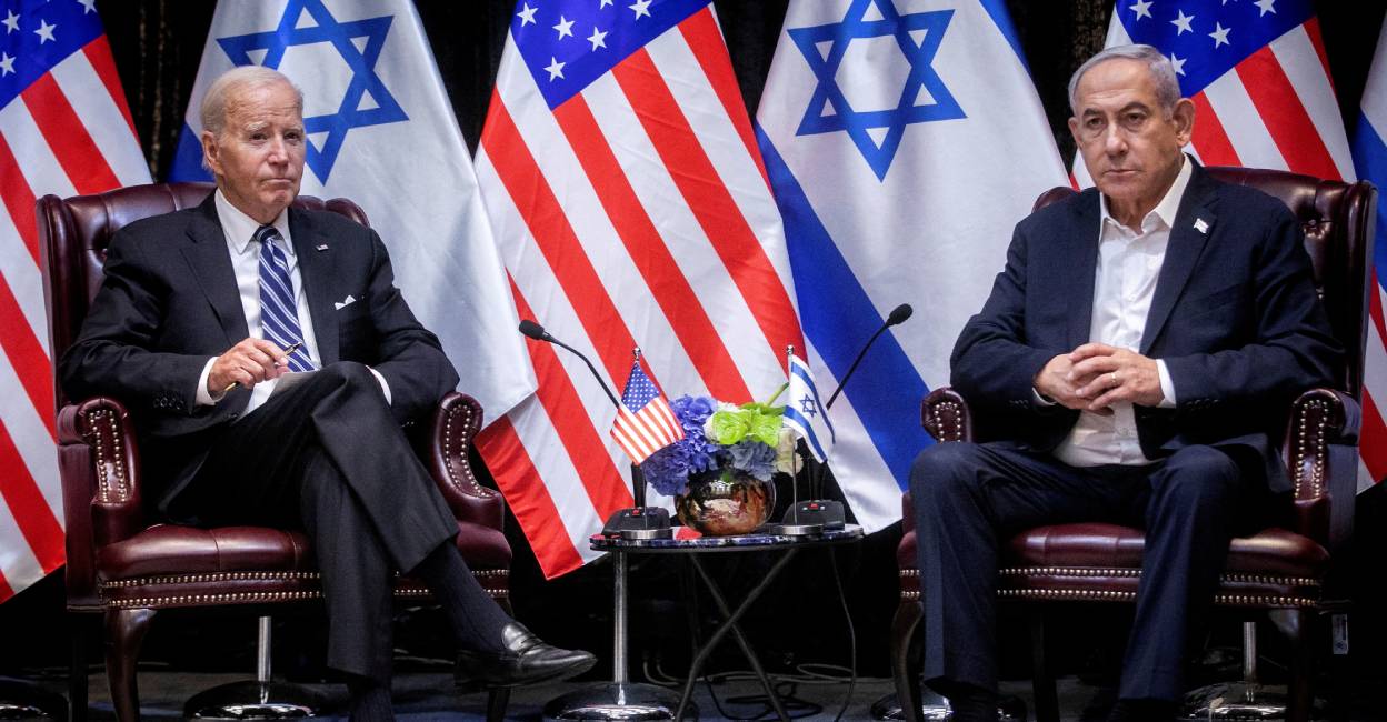 US President Joe Biden during a meeting with Israeli Prime Minister Benjamin Netanyahu. File Photo: Reuters
