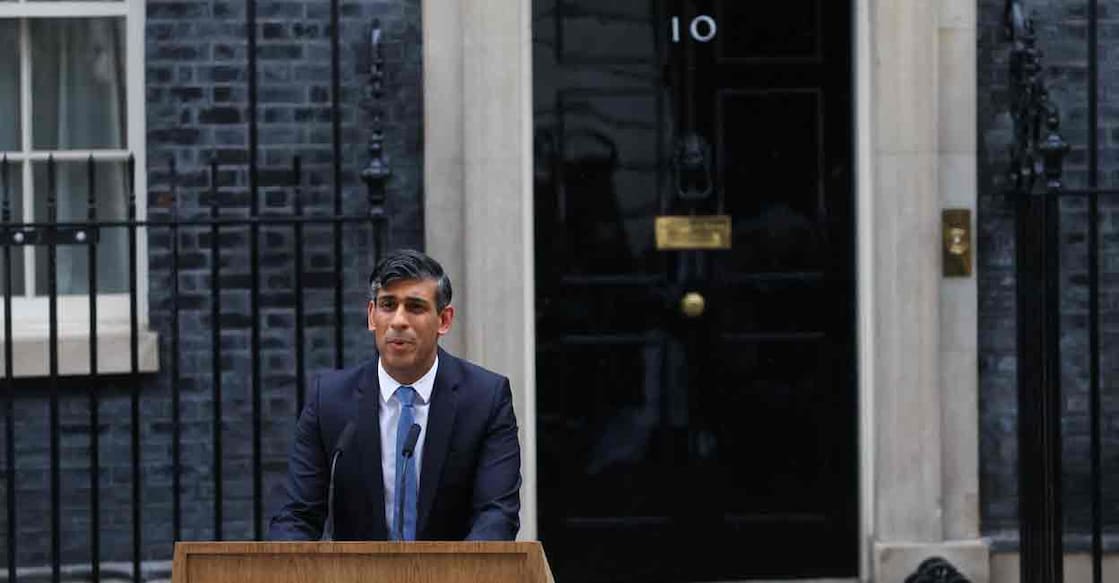 British Prime Minister Rishi Sunak delivers a speech outside Number 10 Downing Street, in London, Britain, May 22, 2024. Photo: REUTERS/Toby Melville