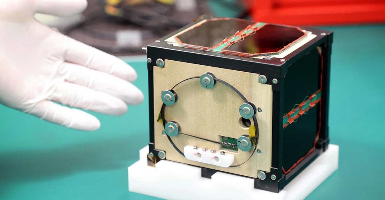 The researchers expect the wooden material will burn up completely when it re-enters the atmosphere. Photo: AFP