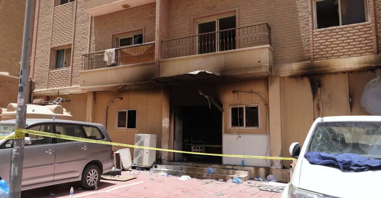 50 people were killed and dozens injured in a building fire in an area heavily populated with foreign workers in Kuwait. Photo: AFP