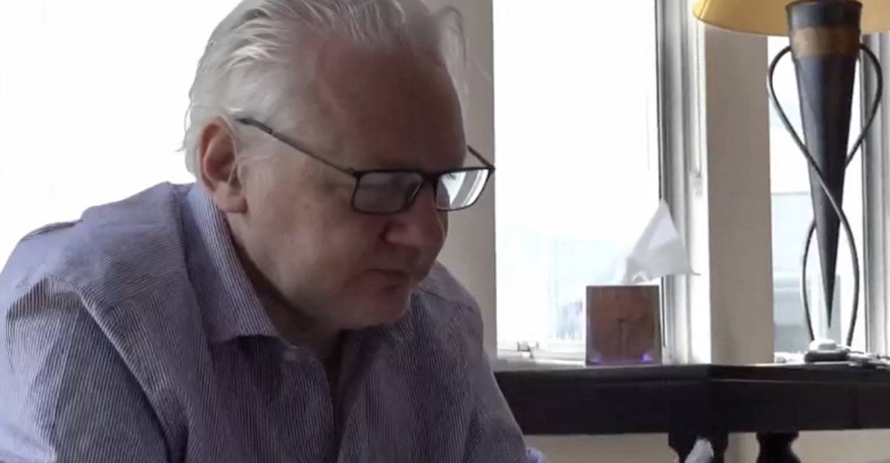 This screen shot courtesy of WikiLeaks X page shows Wikileaks founder Julian Assange in London. Photo: AFP
