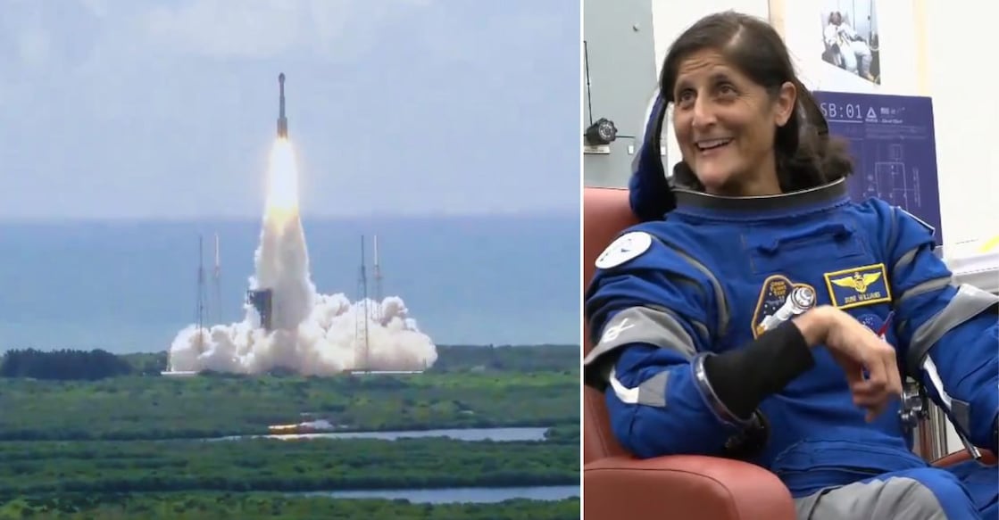 Boeing's Starliner lifts off from Florida. Astronaut Sunita Williams before the launch. Photos: Screengrab/X@NASA