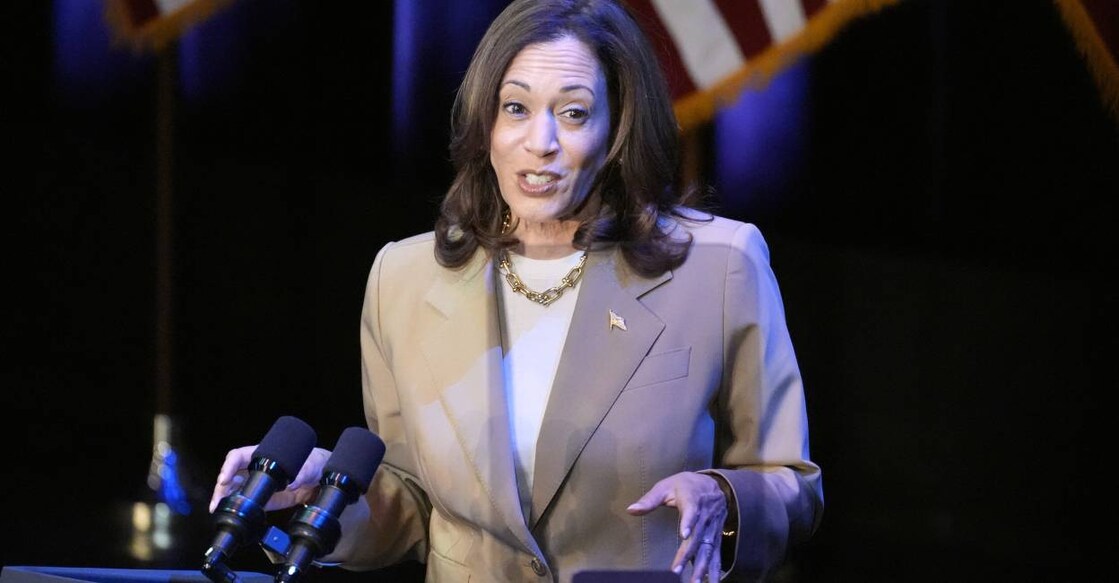 Kamala Harris speaks during a campaign fundraising event at the Colonial Theater in Pittsfield, Massachusetts. Photo: AFP