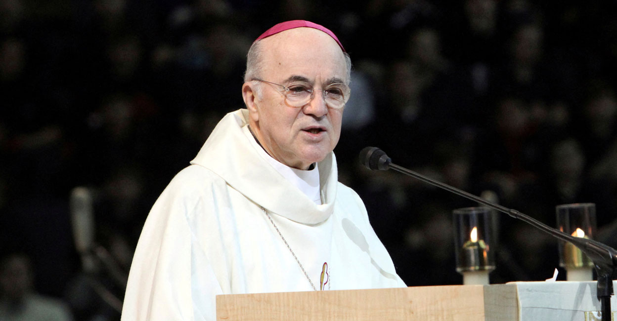 Archbishop Carlo Maria Vigano speaks during a pro-life youth Mass at the Verizon Center in Washington in January 22, 2015. File photo: Reuters/Gregory A Shemitz