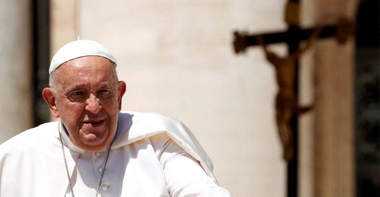 Pope Francis attends the weekly general audience at Saint Peter's Square at the Vatican on June 12, 2024. Photo: Reuters/Ciro De Luca