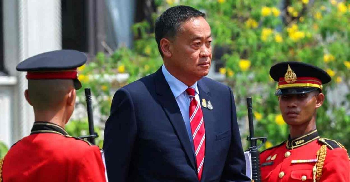 Thailand's Prime Minister Srettha Thavisin arrives to welcome Brunei's Sultan Hassanal Bolkiah at the Government House in Bangkok, Thailand, April 29, 2024. File Photo: REUTERS/Athit Perawongmetha