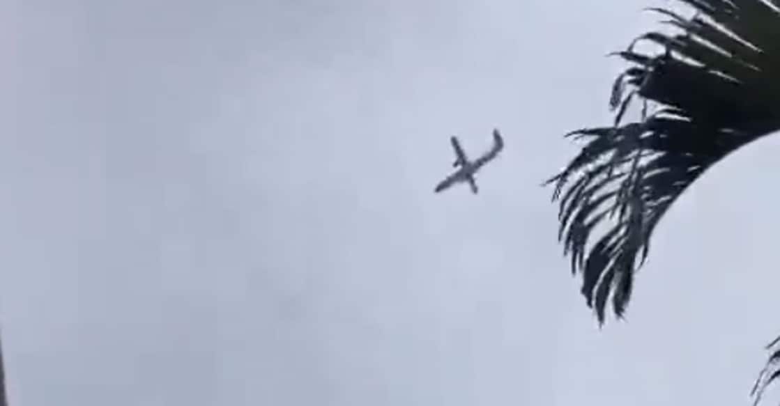 A screengrab from a mobile phone footage shot from outside a local house widely shared on social media. 