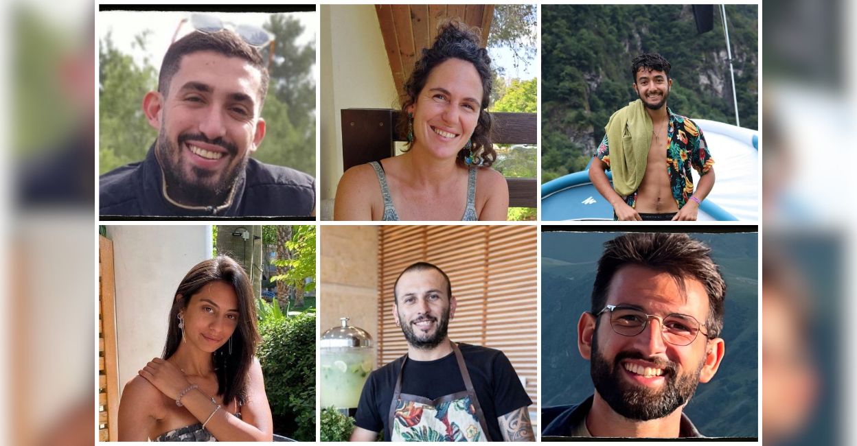 israel-protests-hostages.jpg Ori Danino, Carmel Gat, Hersh Goldberg-Polin, Eden Yerushalmi, Alexander Lobanov and Almog Sarusi. Photo: Courtesy of Bring Them Home Now/Handout via Reuters