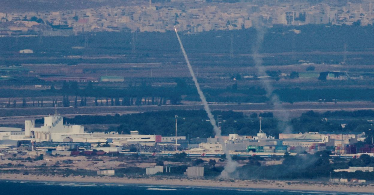 hezbollah-missile-1.jpg Israel's Iron Dome anti-missile system operates for interceptions as rockets are launched from Lebanon towards Israel, amid cross-border hostilities between Hezbollah and Israel, as seen from Haifa, Israel, September 24, 2024. Photo: Reuters/Ammar Awad