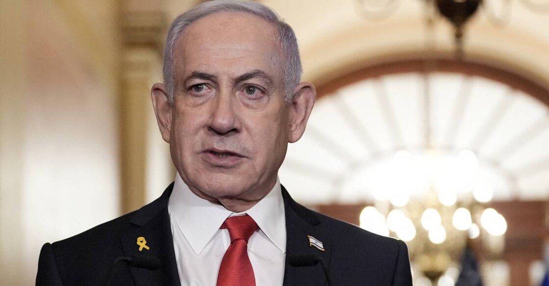Israeli Prime Minister Benjamin Netanyahu speaks to the press at the US Capitol following his closed-door meeting with US Speaker of the House Mike Johnson, Republican from Louisiana, in Washington, DC. Photo: AFP